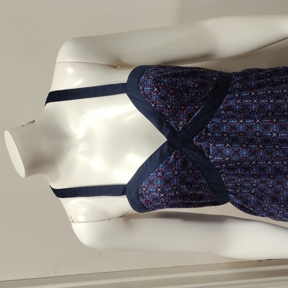 Tommy Girl Juniors Size L Blue Tiered Maxi Length Sundress-Y2K Beach Resortwear - Picture 2 of 10